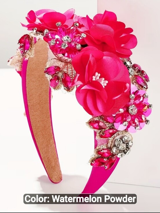 None Accessories - Boho Floral Chic Embellished Headband
